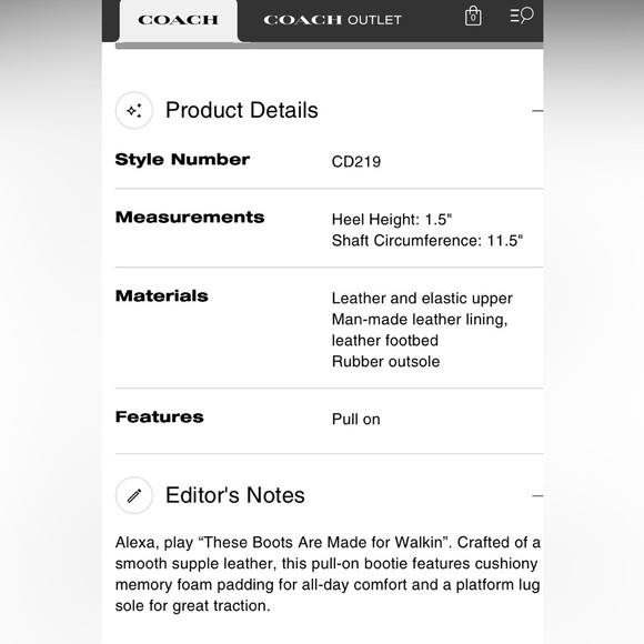 Coach Cream and Black Ankle Boots - Picture 2 of 11